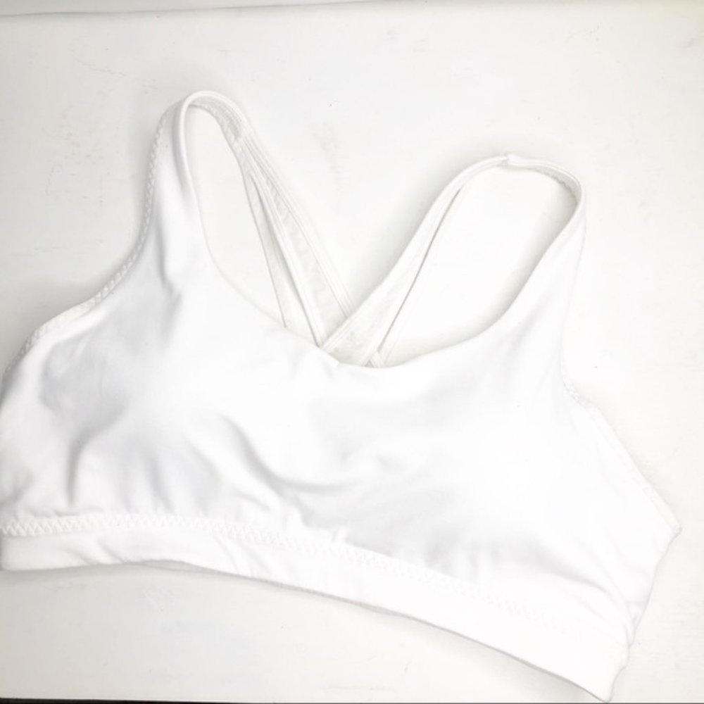 NWT ! ATHLETA White Transcendence Sports Bra - Picture 4 of 7
